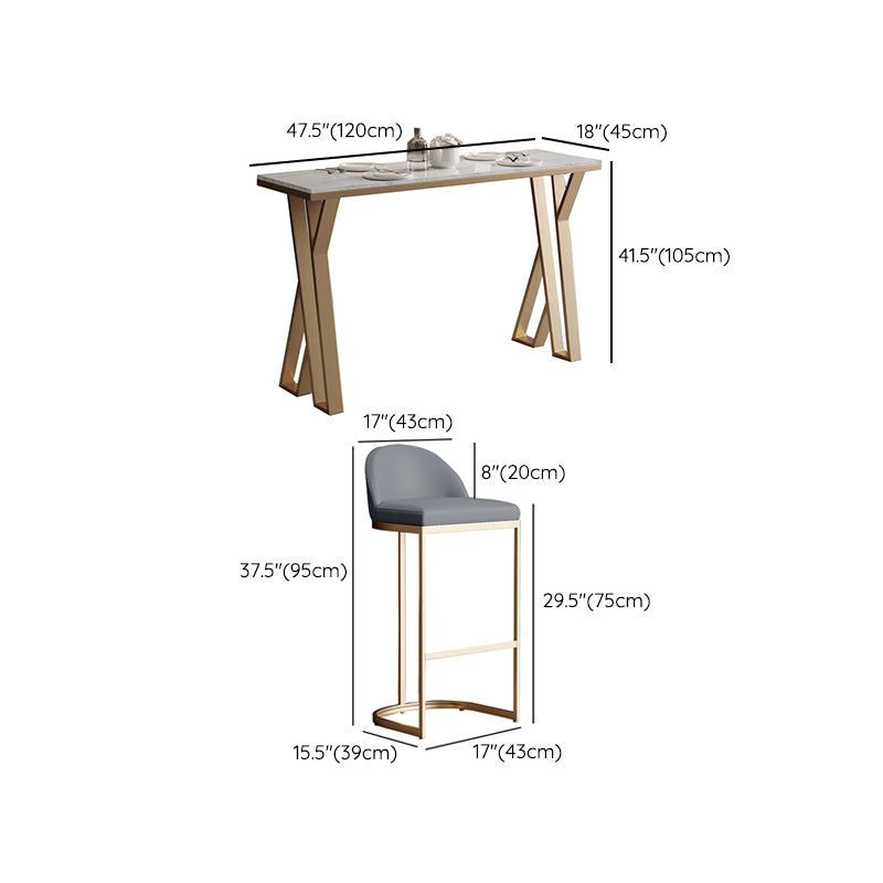1/3/5 Pieces Pub Dining Set Faux Marble Bar Stool and Table Set