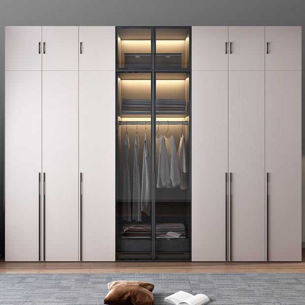 Hinged Wardrobe Closet with Drawer Contemporary Storage Cabinet