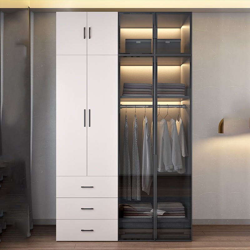 Hinged Wardrobe Closet with Drawer Contemporary Storage Cabinet