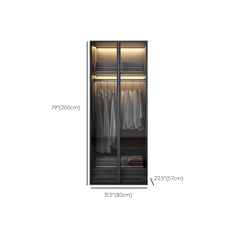 Hinged Wardrobe Closet with Drawer Contemporary Storage Cabinet
