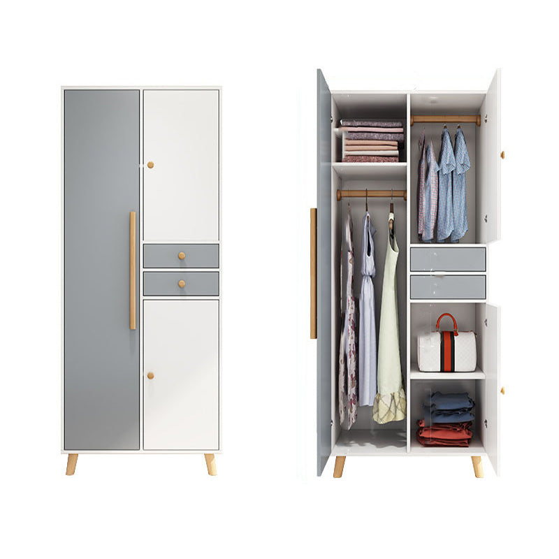 Hinged Engineered Wood Wardrobe Closet Modern Wardrobe Cabinet