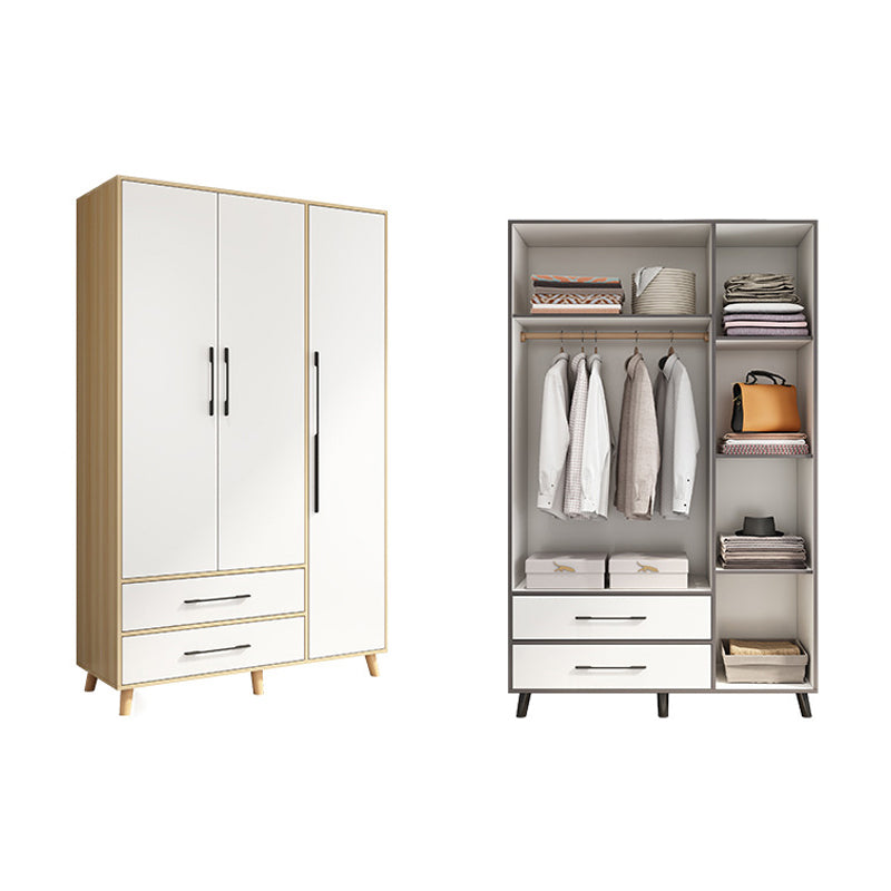 Hinged Engineered Wood Wardrobe Closet Modern Wardrobe Cabinet