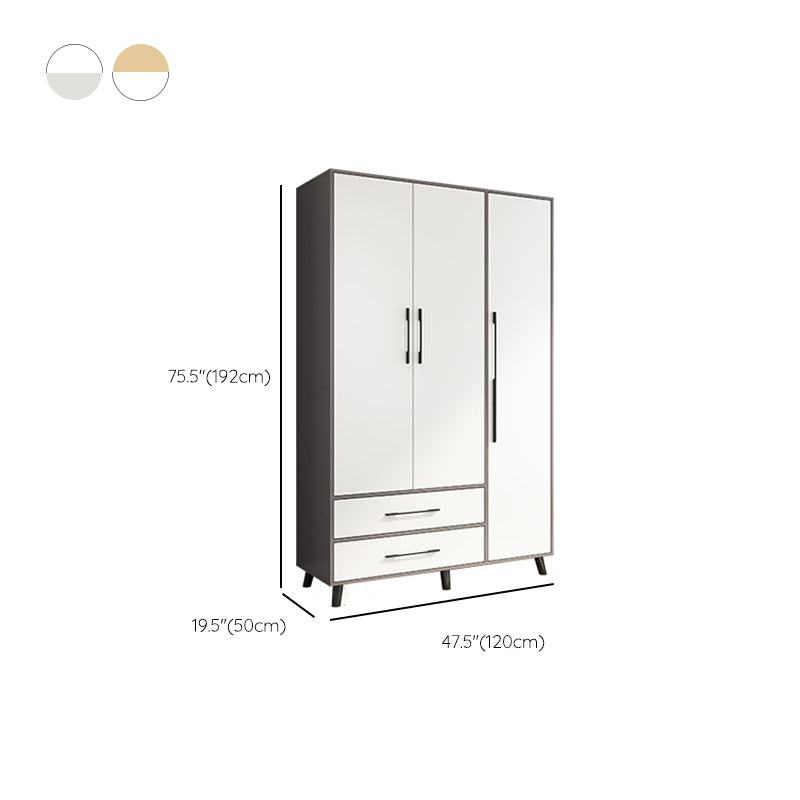 Hinged Engineered Wood Wardrobe Closet Modern Wardrobe Cabinet