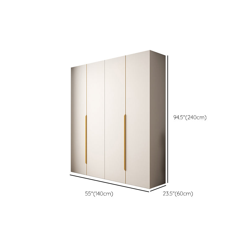 Modern Hinged Wardrobe Closet White Engineered Wood Wardrobe Armoire