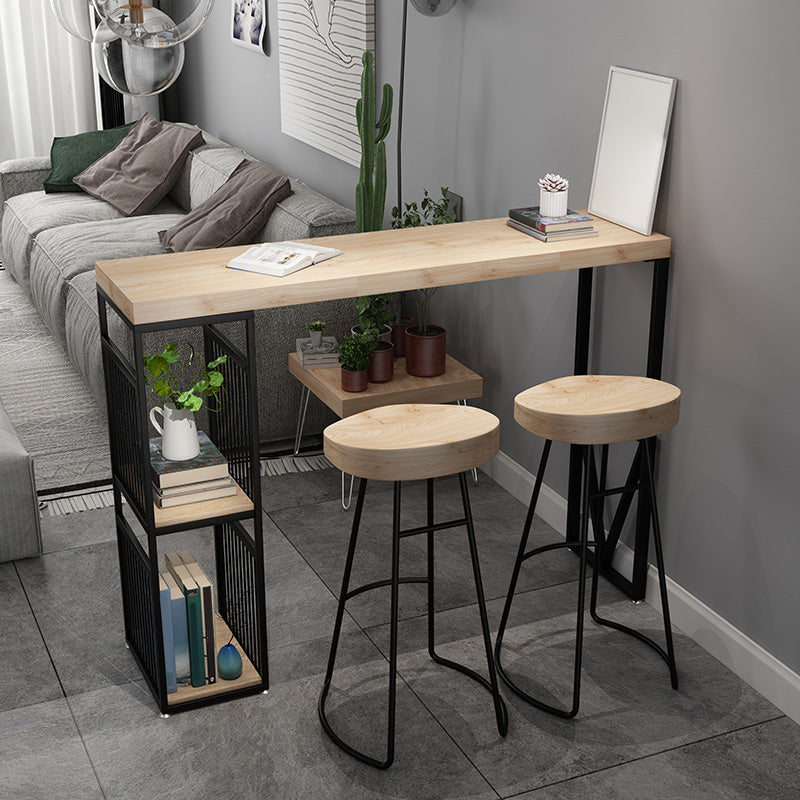 Industrial Rectangle Bistro Bar Desk Solid Wood Bistro Table for Indoor