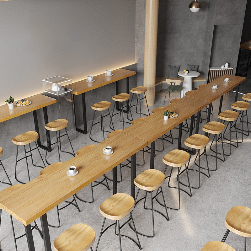Industrial Rectangle Bar Table Solid Wood Bar Dining Table for Indoor