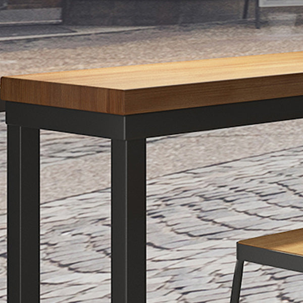 Wood Top Bar Table Rectangle Bar Table for Kitchen Living Room Coffee Room