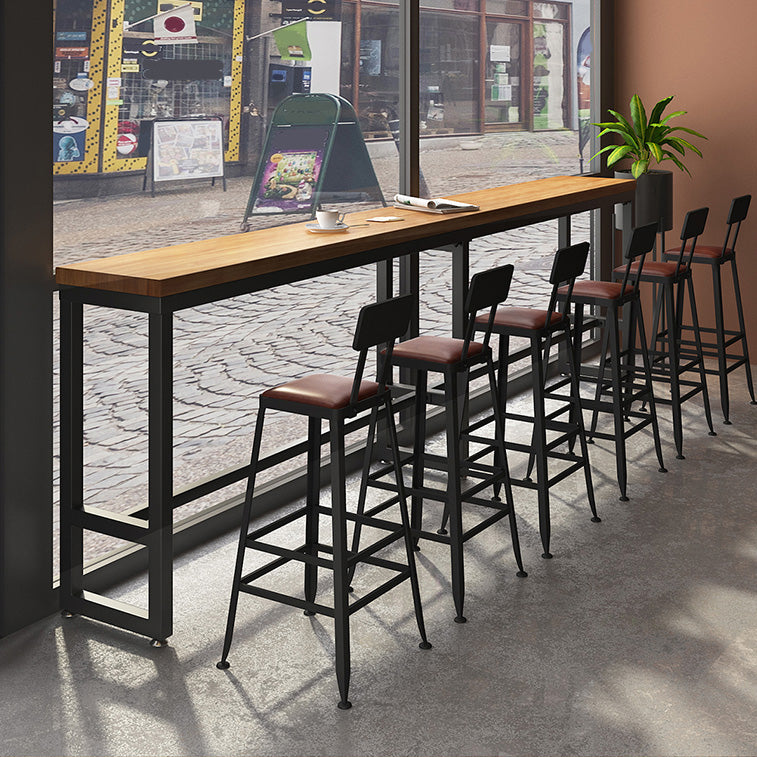 Wood Top Bar Table Rectangle Bar Table for Kitchen Living Room Coffee Room