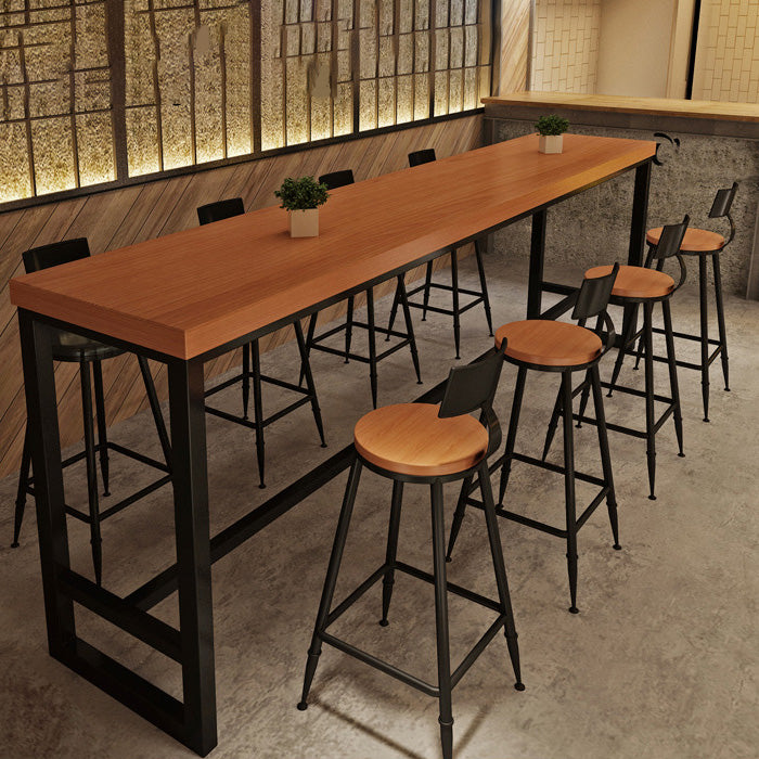 Wood Top Bar Table Modern Bar Table for Kitchen Living Room Coffee Room