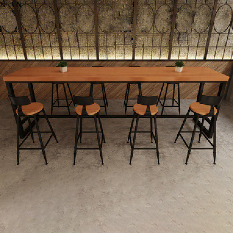 Wood Top Bar Table Modern Bar Table for Kitchen Living Room Coffee Room