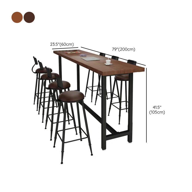 Wood Top Bar Table Modern Bar Table for Kitchen Living Room Coffee Room