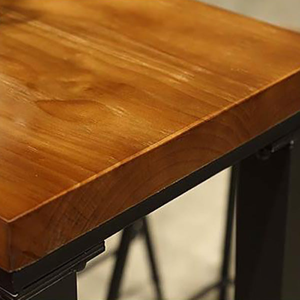 Wood Top Bar Table Modern Metal Base Dining Table for Coffee Room
