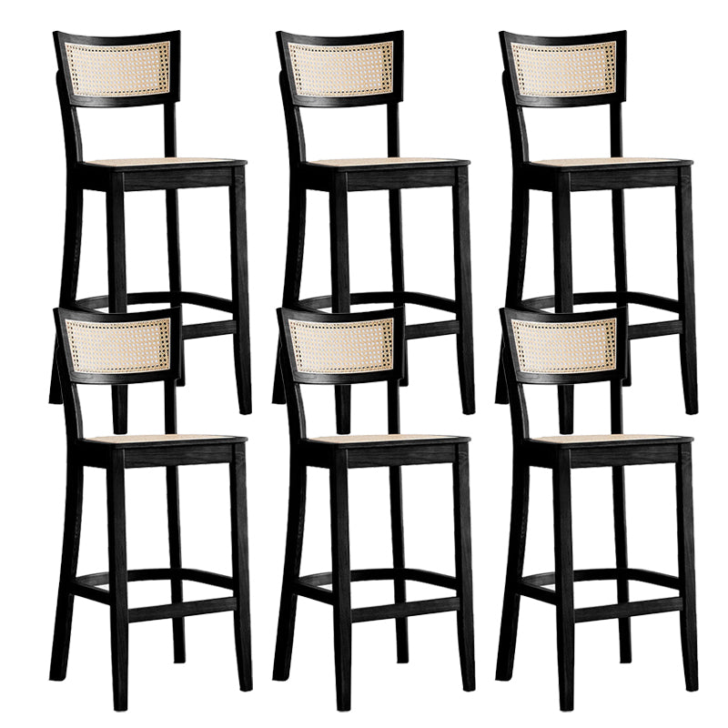 Modern Style Low Back Barstool Wooden Counter Bar Stool with Wood Legs