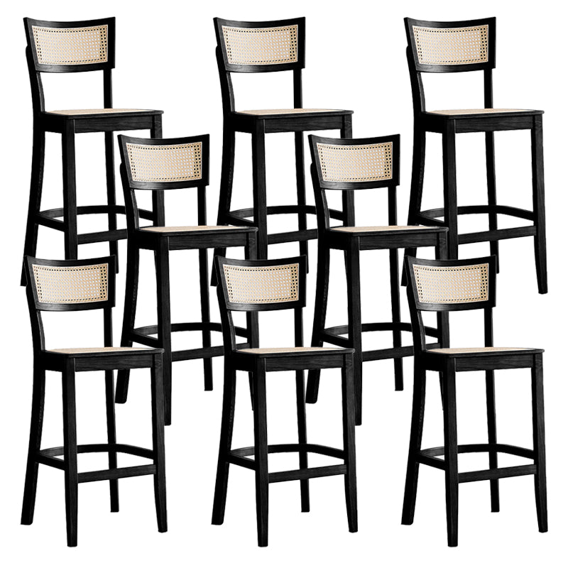 Modern Style Low Back Barstool Wooden Counter Bar Stool with Wood Legs