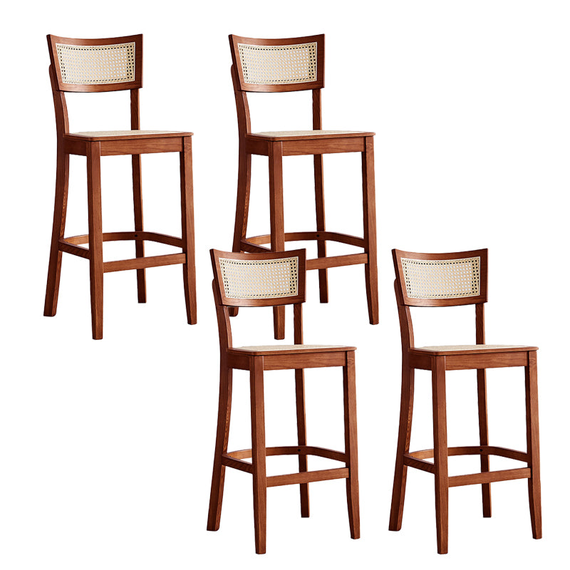Modern Style Low Back Barstool Wooden Counter Bar Stool with Wood Legs