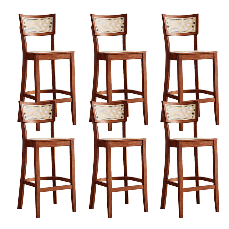 Modern Style Low Back Barstool Wooden Counter Bar Stool with Wood Legs