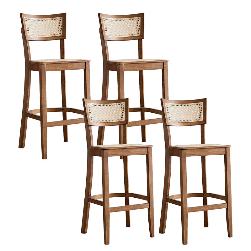 Modern Style Low Back Barstool Wooden Counter Bar Stool with Wood Legs
