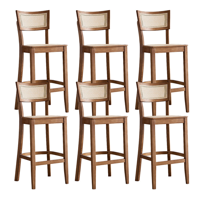 Modern Style Low Back Barstool Wooden Counter Bar Stool with Wood Legs