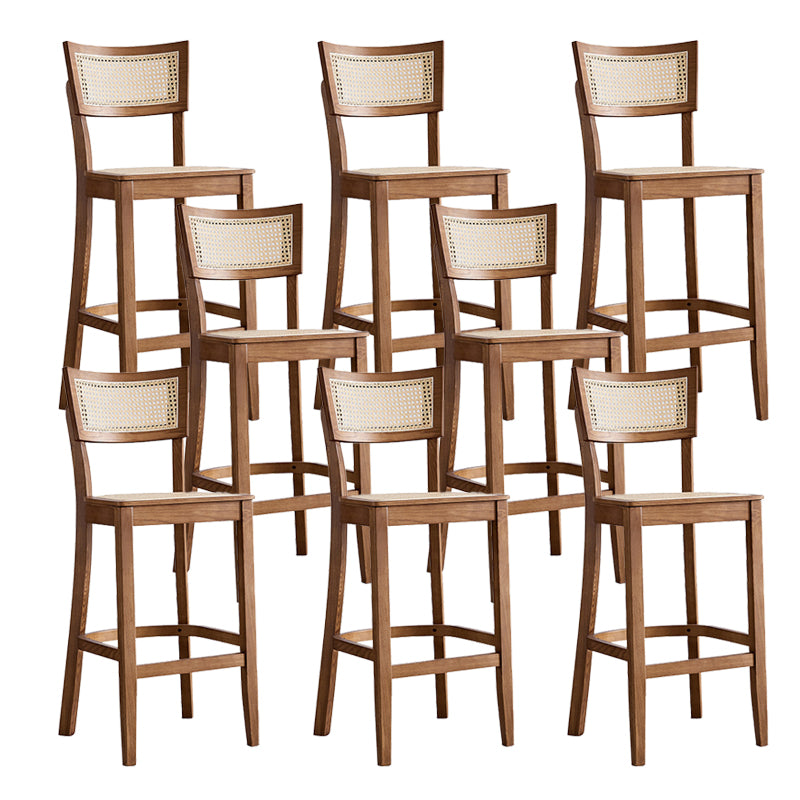 Modern Style Low Back Barstool Wooden Counter Bar Stool with Wood Legs