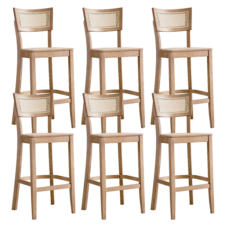 Modern Style Low Back Barstool Wooden Counter Bar Stool with Wood Legs