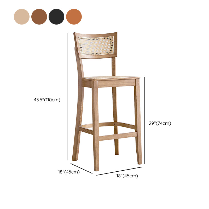 Modern Style Low Back Barstool Wooden Counter Bar Stool with Wood Legs