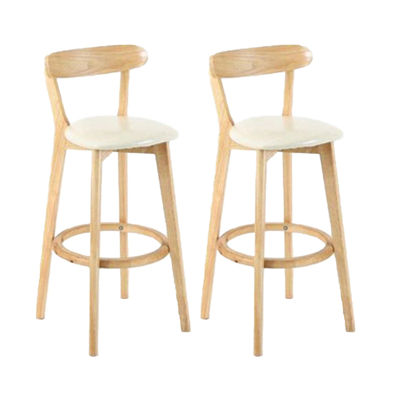 Industrial Backrest Armless Counter Stool Rubber Wood Bar Stool with Cushion for Cafe