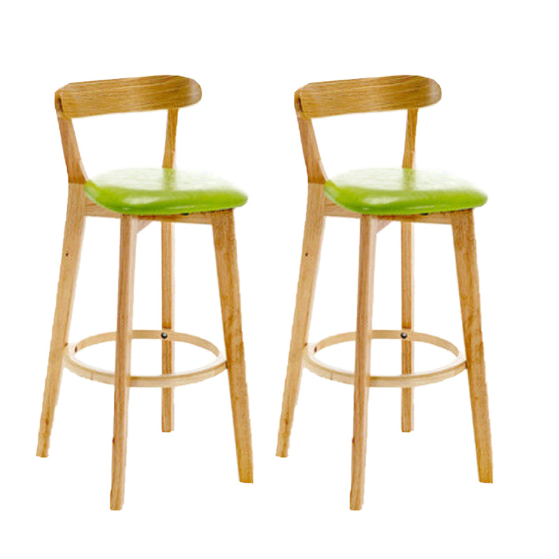 Industrial Backrest Armless Counter Stool Rubber Wood Bar Stool with Cushion for Cafe