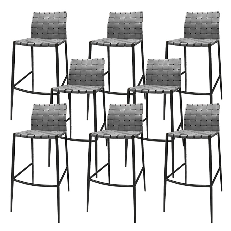 Industrial Style Backless Barstool Pu Leather Counter Bar Stool with Metal Legs