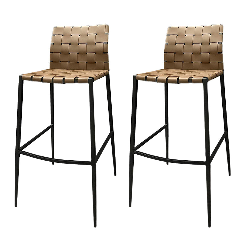 Industrial Style Backless Barstool Pu Leather Counter Bar Stool with Metal Legs