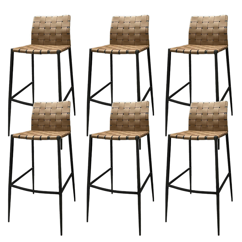 Industrial Style Backless Barstool Pu Leather Counter Bar Stool with Metal Legs