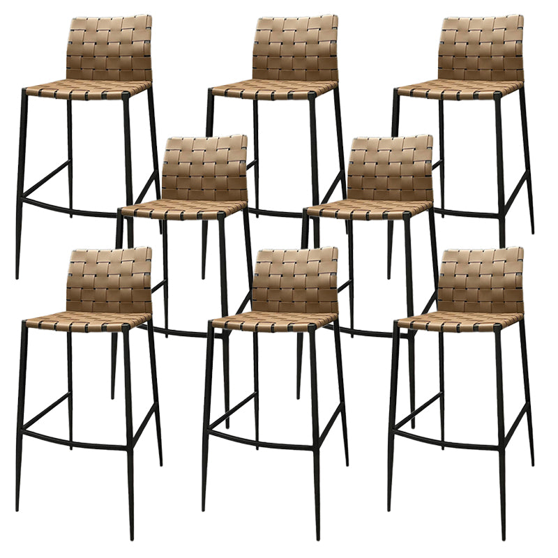 Industrial Style Backless Barstool Pu Leather Counter Bar Stool with Metal Legs