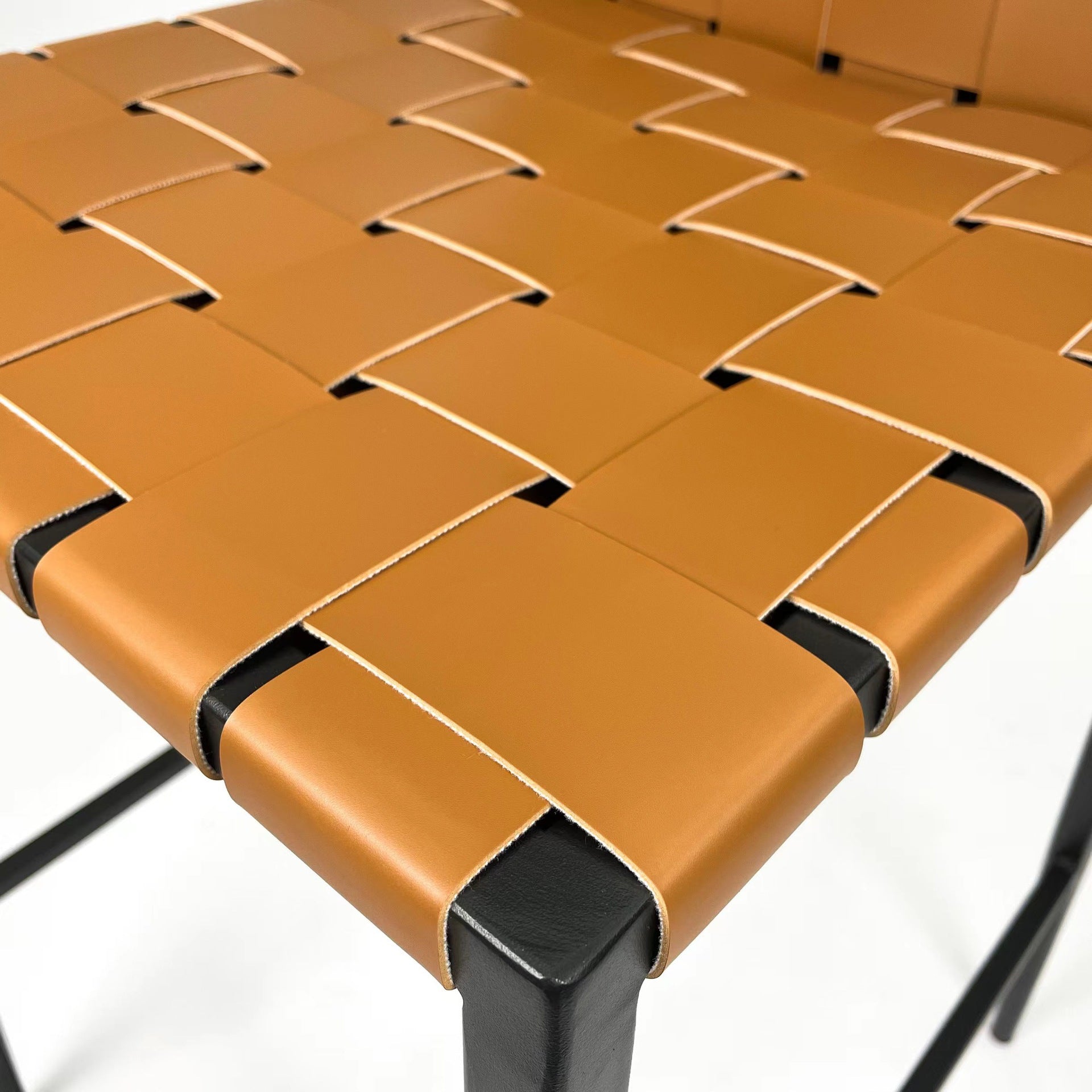 Industrial Style Backless Barstool Pu Leather Counter Bar Stool with Metal Legs