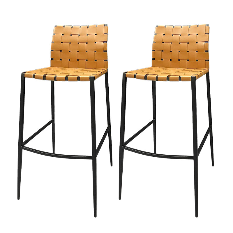 Industrial Style Backless Barstool Pu Leather Counter Bar Stool with Metal Legs