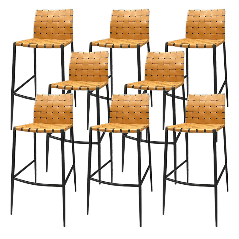 Industrial Style Backless Barstool Pu Leather Counter Bar Stool with Metal Legs