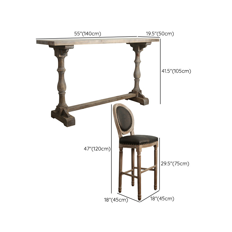 1/3/4 Pieces Bar Stool and Table Set Rectangular Pub Table Set for Home