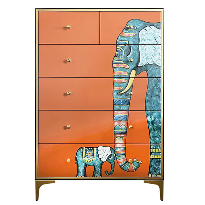 Classic Glam Vertical Lingerie Chest Wood Storage Chest with Drawers for Bedroom