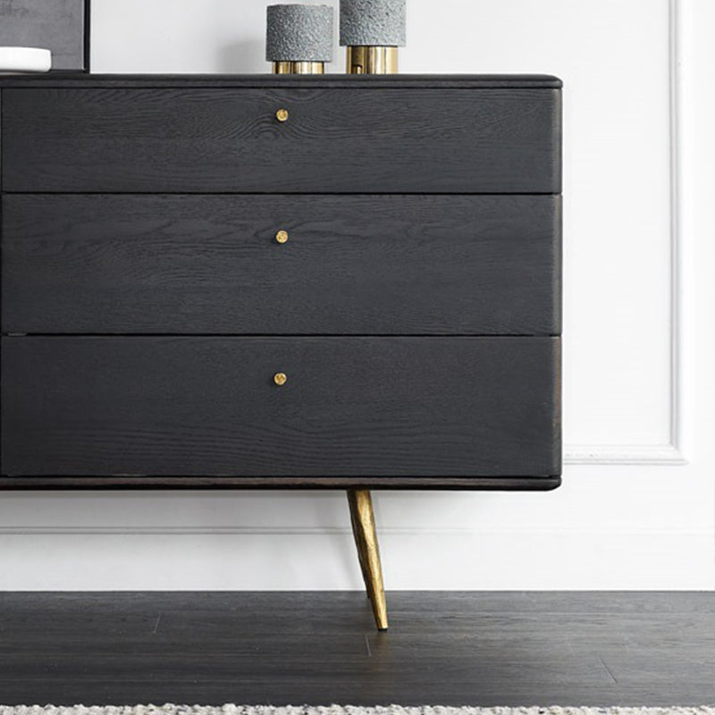 Contemporary Oak Double Dresser Horizontal Storage Chest for Bedroom