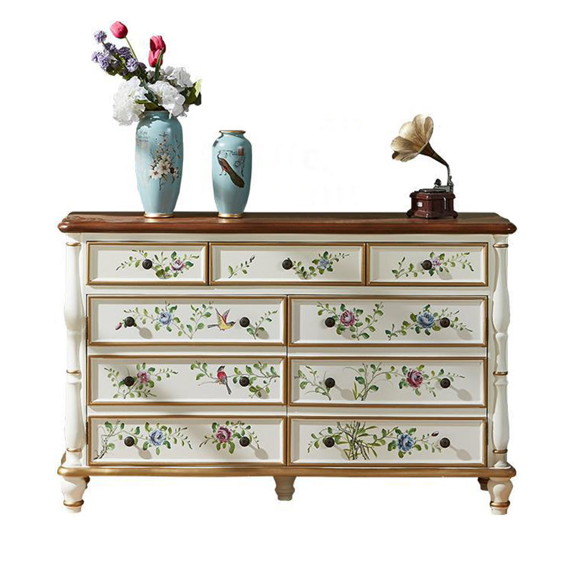 American Traditional Double Dresser Wood Storage Chest with Drawers for Bedroom