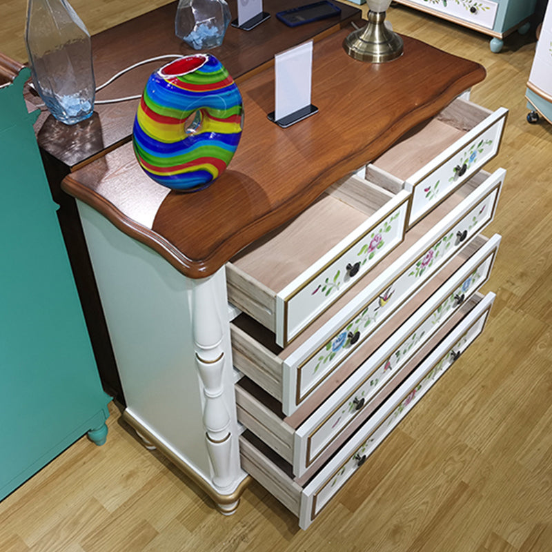 American Traditional Double Dresser Wood Storage Chest with Drawers for Bedroom