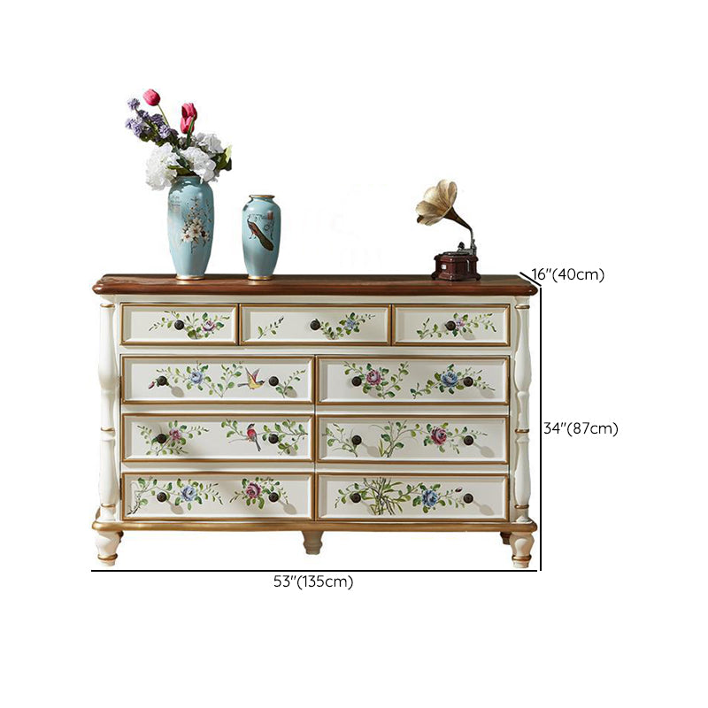 American Traditional Double Dresser Wood Storage Chest with Drawers for Bedroom