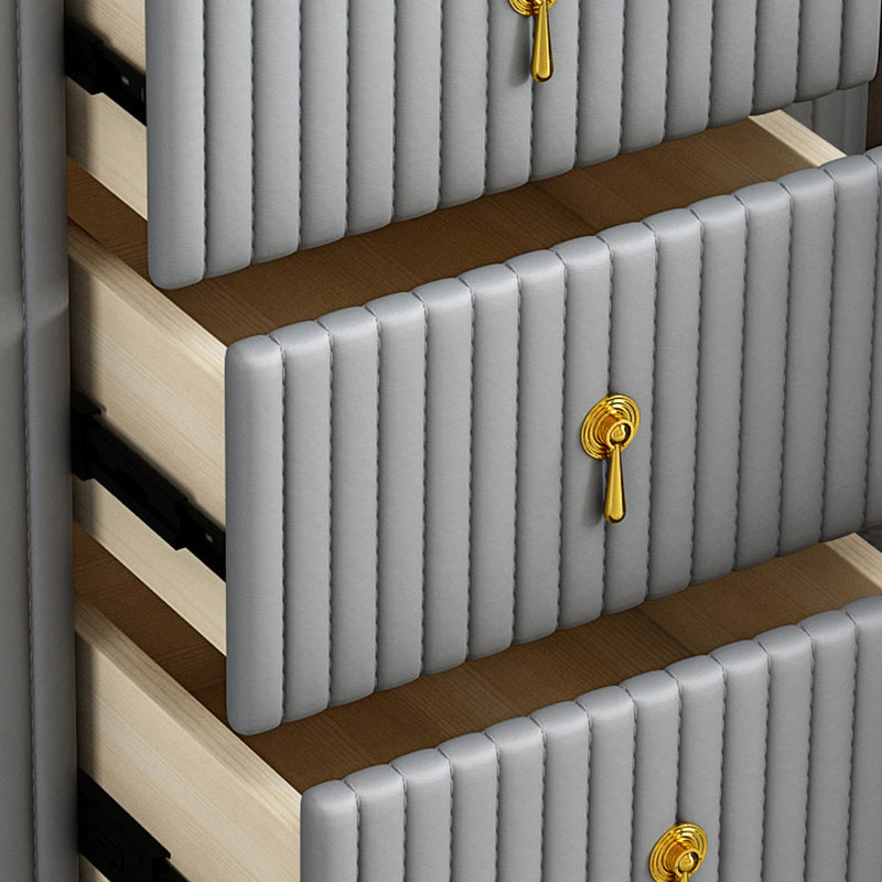 Classic Glam Vertical Lingerie Chest Stone Storage Chest with Drawers for Bedroom