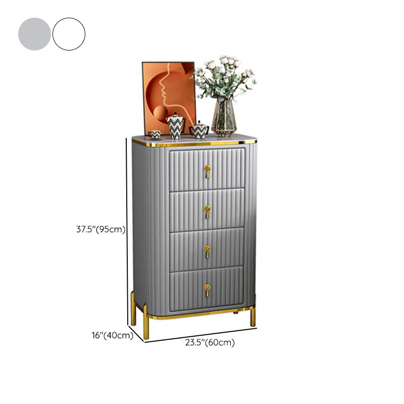 Classic Glam Vertical Lingerie Chest Stone Storage Chest with Drawers for Bedroom