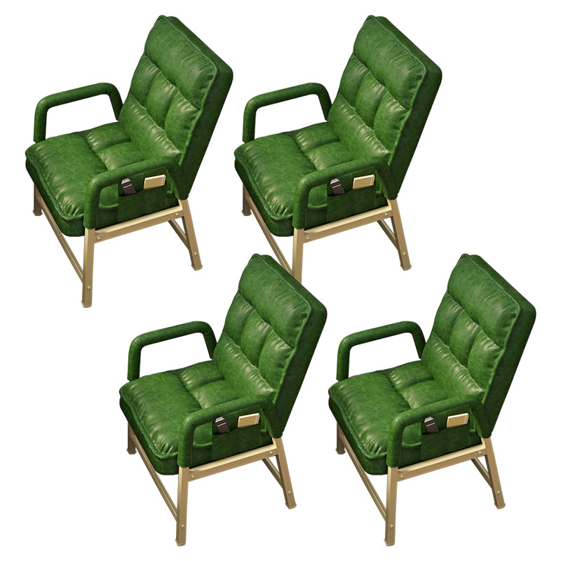 Contemporary Metal Arm Chair Adjustable Back Height Desk Chair