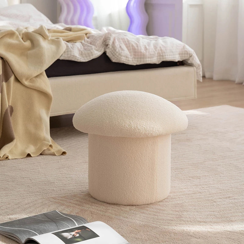 Modern Pure Color Pouf Trea Resistant Mushroom Pouf for Living Room