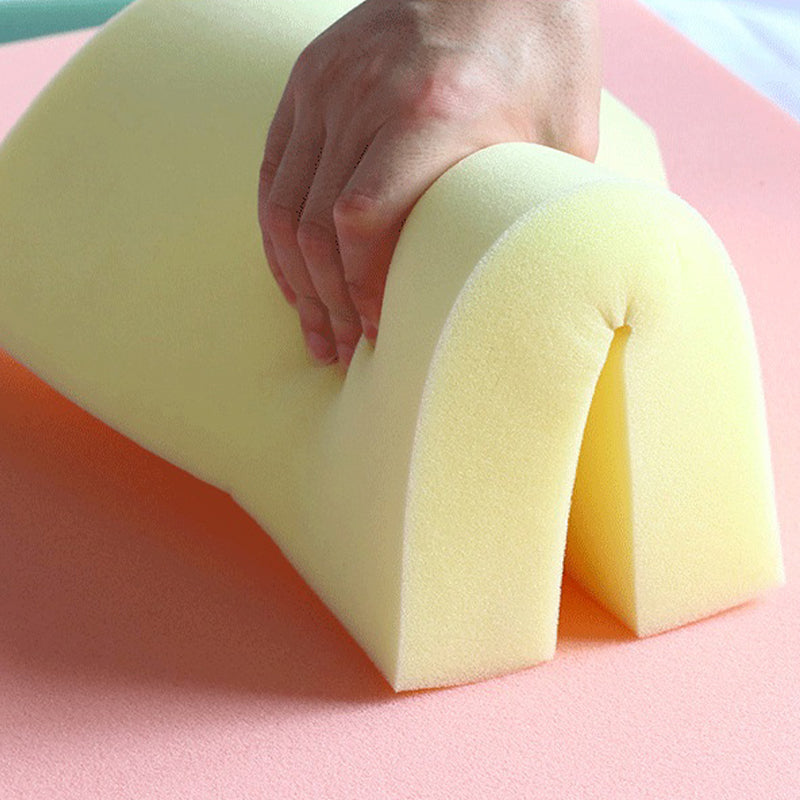 Mid-Century Modern Pouf Ottoman Genuine Leather Solid Color Tufted Square Ottoman