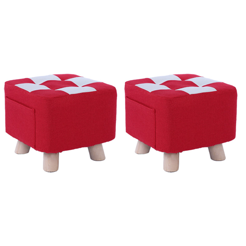 Red Modern Standard Plaid Pattern Trea Resistant for Living Room