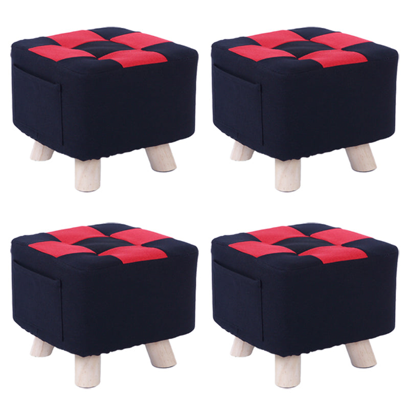 Red Modern Standard Plaid Pattern Trea Resistant for Living Room