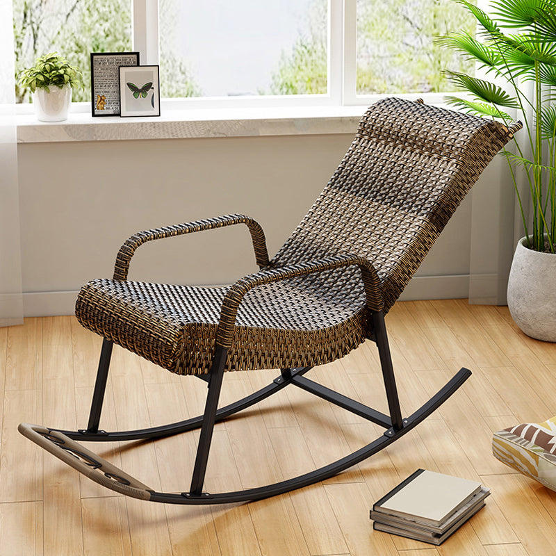 Modern Indoor Rattan Rocking Chair Single Relaxing Rocking Chair