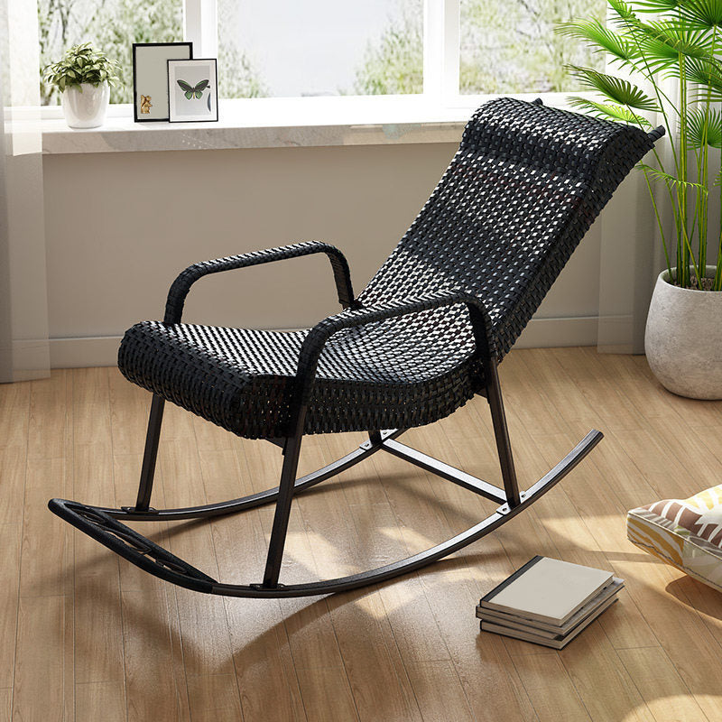 Modern Indoor Rattan Rocking Chair Single Relaxing Rocking Chair