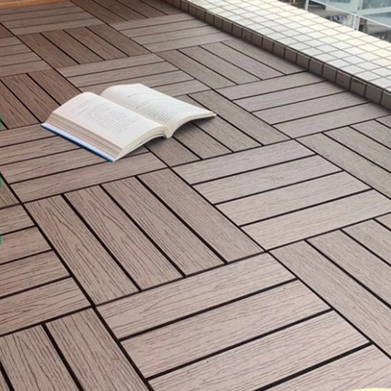Wooden Flooring Tile Solid Color Click Lock Non-Skid Outdoor Patio
